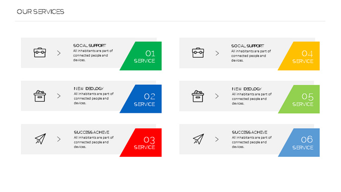 数字列表并列PPT素材