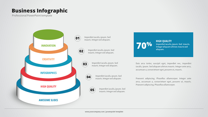 圆柱形层级PPT图形