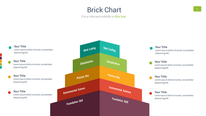 5层立体层次图PPT图形