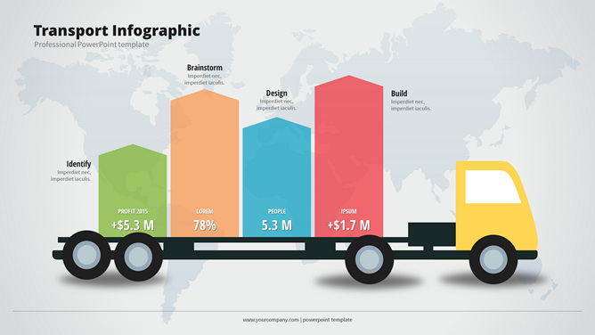 汽车条形图PPT素材