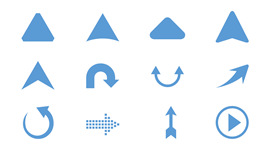 颜色大小可修改PPT箭头素材(三)