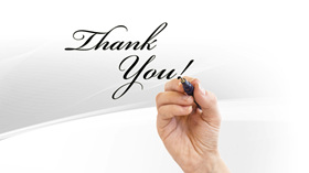 手写英文谢谢PPT结束图片