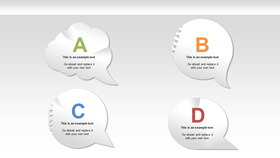 剪纸风格PPT气泡图文本框