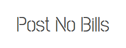 Post No Bills Colombo字体