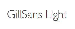 GillSans Light字体